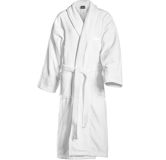 Kaufman - Personalized Initial,Monogram 100% Cotton,Soft,Plush,Absorbent,Velour,Hotel Shawl Collar Robe,One Size Fits Most