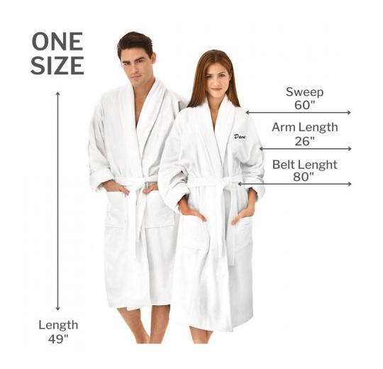 Kaufman - Personalized Terry Cloth Bathrobes 100% Cotton Embroidered Velour Shawl Set of Two Spa Robes 2-Pack (Names)