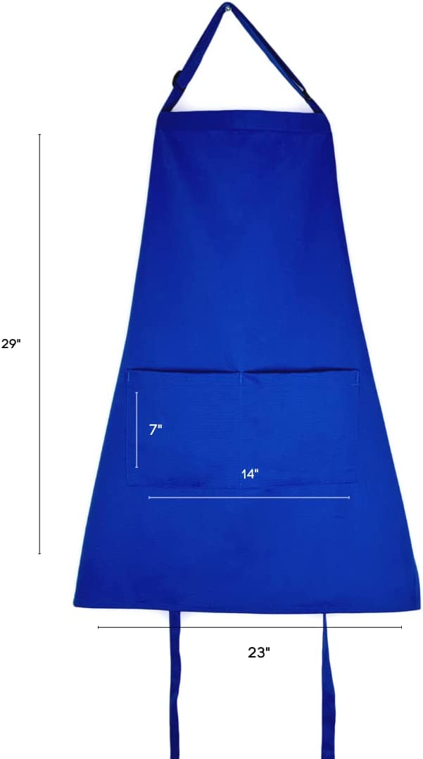 Kaufman - Set of 2 Embroidered Custom Apron, Personalized with Name or Monogram, Adjustable Bib, Kitchen Apron with Two Front Pockets. Great Gift Idea (Navy)