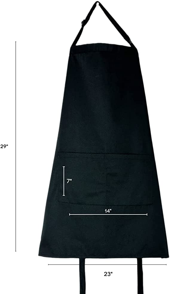 Kaufman - Set of Two Embroidered Custom Apron, Personalized with Name or Monogram, Adjustable Bib, Kitchen Apron with Two Front Pockets (Black )
