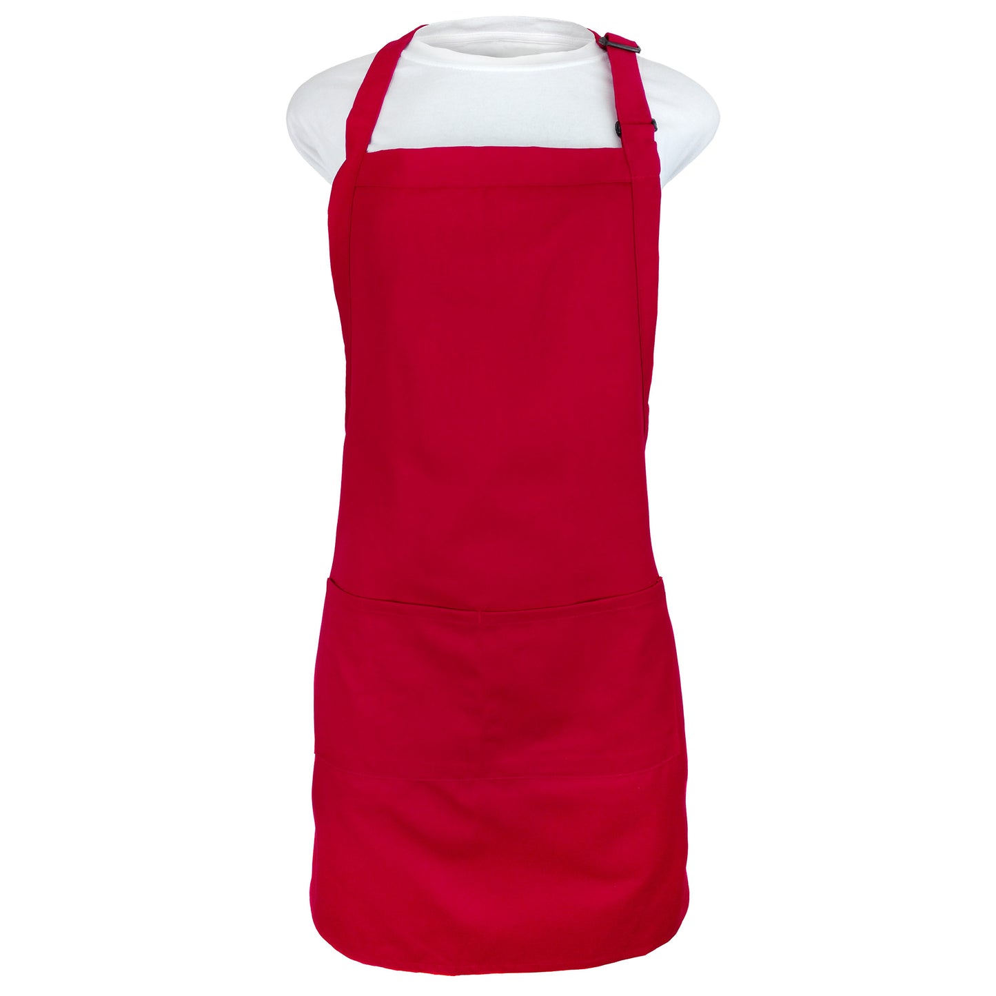 Kaufman - Embroidered Custom Apron, Personalized with Name or Monogram, Adjustable Bib, Kitchen Apron with Two Front Pockets. Great Gift Idea (Red)