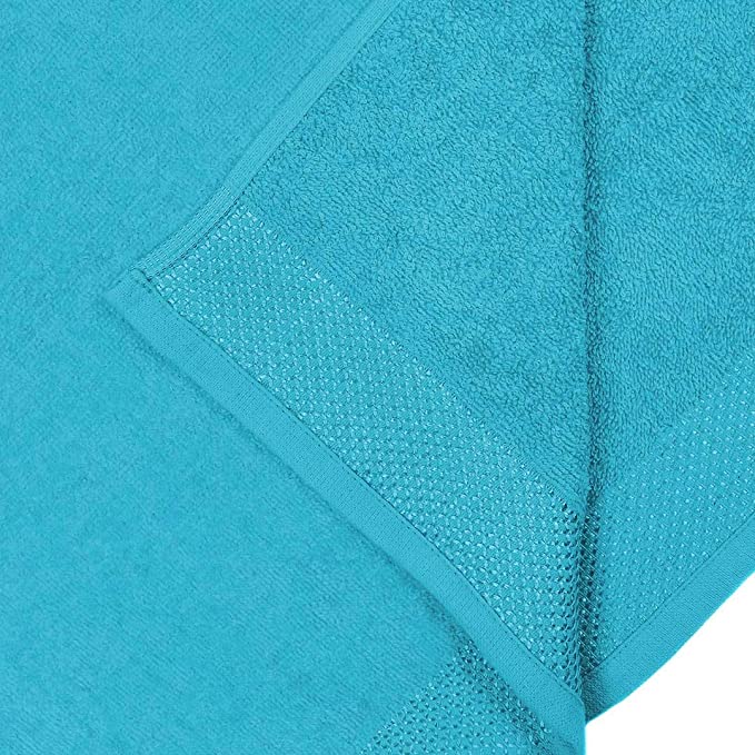 Kaufman - Personalized Velour Beach and Pool Towel 100% Cotton 30in X 60in Embroidered (Turquoise)