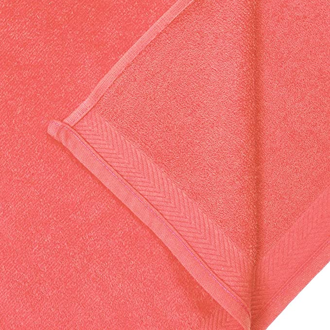 Kaufman - Personalized Velour Beach and Pool Towel 100% Cotton 30in X 60in Embroidered (Coral)