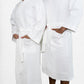 Kaufman - 2 Pack Luxury Bathrobe Personalized Waffle Kimono Bathrobes Unisex Embroidered 100% Cotton, Men Women Soft White Robe (Initial)