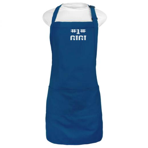 Kaufman - Embroidered Custom Apron, Personalized with Name or Monogram, Adjustable Bib, Kitchen Apron with Two Front Pockets. Great Gift Idea (Navy)