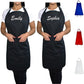 Kaufman - Set of Two Embroidered Custom Apron, Personalized with Name or Monogram, Adjustable Bib, Kitchen Apron with Two Front Pockets (Black )