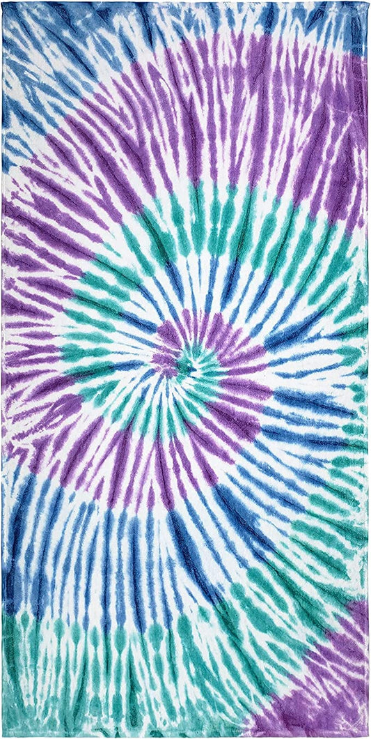 Kaufman Personalized Authentic Tie Dye Beach Towel, Pool Towel Size 30"x 60".