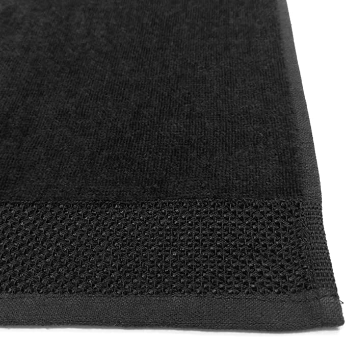 Kaufman - Personalized Velour Beach and Pool Towel 100% Cotton 30in X 60in Embroidered (Black)