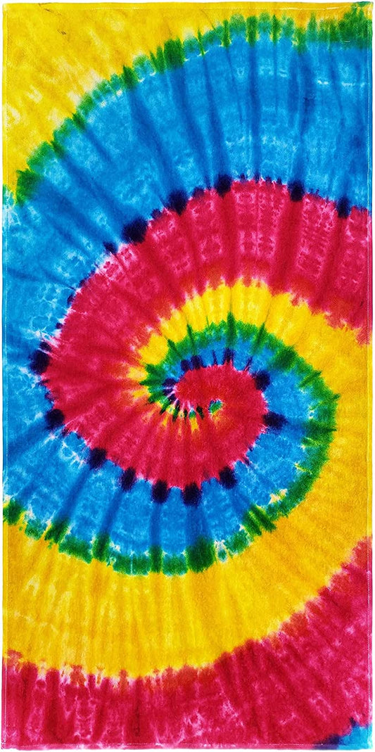 Kaufman Personalized Authentic Tie Dye Beach Towel, Pool Towel Size 30"x 60".