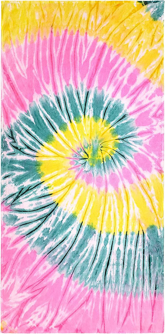 Kaufman Personalized Authentic Tie Dye Beach Towel, Pool Towel Size 30"x 60".