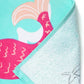Kaufman - Personalized Printed Beach Towel 100% Absorbent Cotton, 30'' x 60'', Custom Embroidered Name (Mermaid)